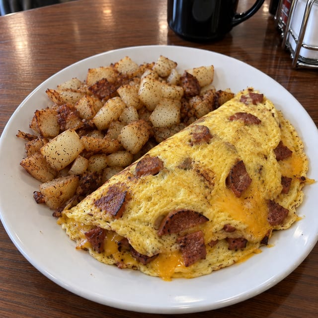 Portuguese Sausage Omelette.