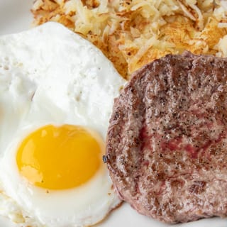 Turkey Hamburger Patty & Eggs